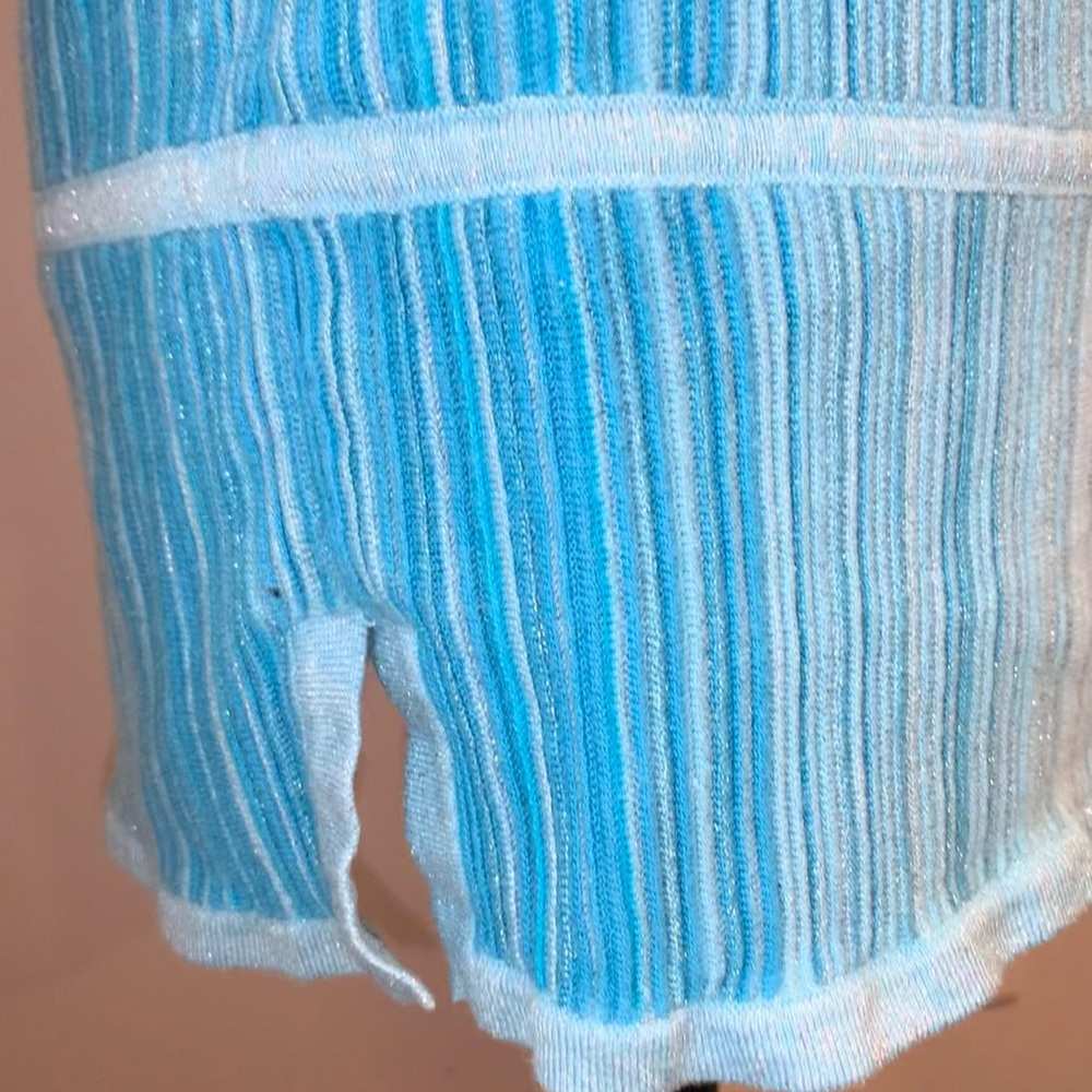 WHBM White House Black Market metallic knit top women’s shirt size medium 10 12 - Picture 12 of 15